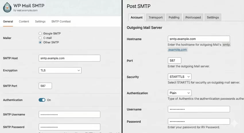 WordPress SMTP configuration Settings