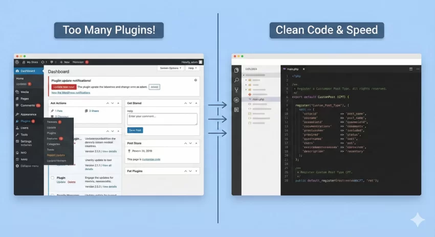 WordPress Custom Post Type - Cluttered Dashboard