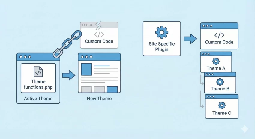 Site Specific WordPress Plugin Diagram