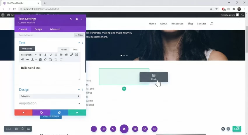 Divi Builder Review: Divi Visual Builder Interface