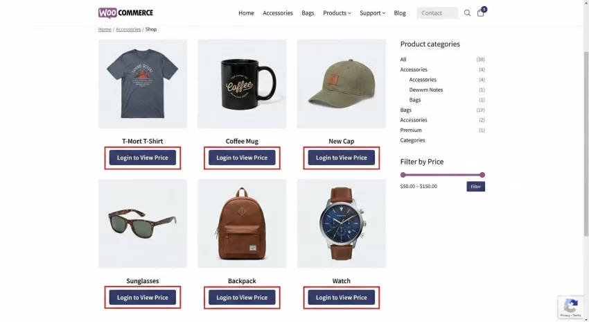Hide Price in WooCommerce Screenshot Shop Page