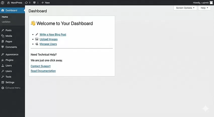 WordPress custom dashboard widget Screenshot 2