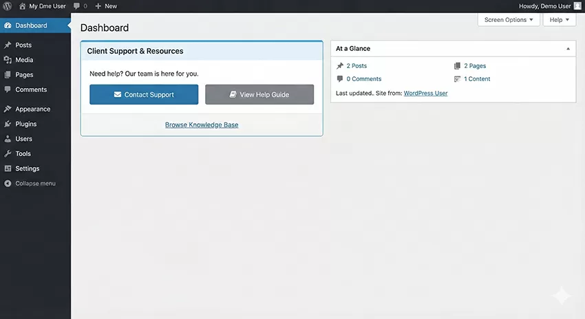 WordPress custom dashboard widget Screenshot 1