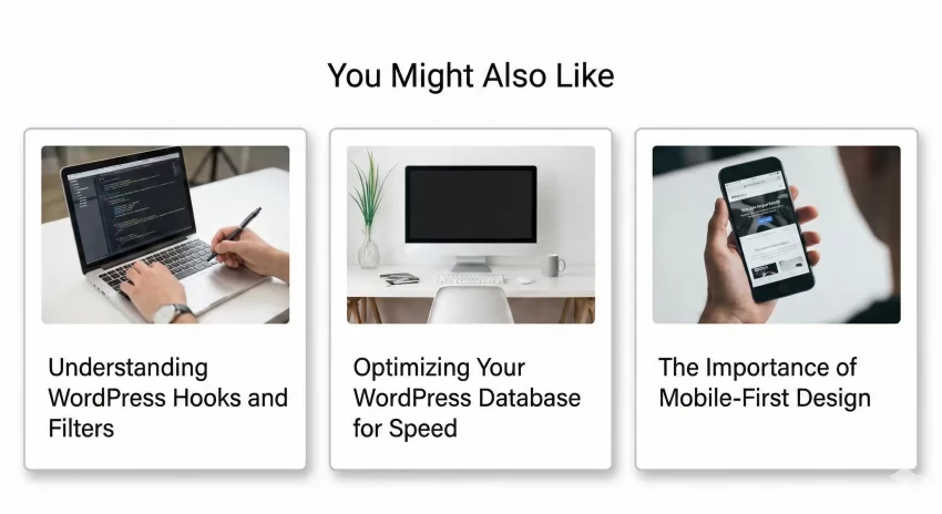 display related posts in WordPress - Frontend Mockup of Related Posts