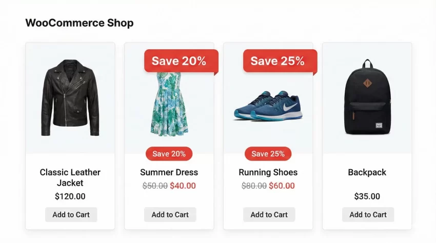 WooCommerce discount percentage - Archive Page View