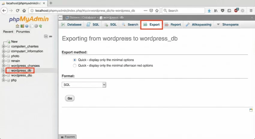 Reset WordPress Password phpMyAdmin - Backup Database