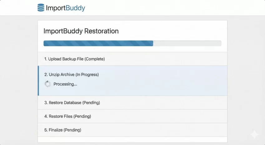 UpdraftPlus vs BackupBuddy ImportBuddy Restoration Interface