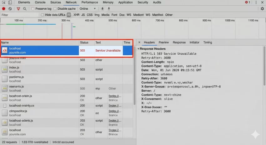 WordPress coming soon mode 503 Status Code Response