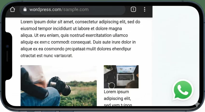 add WhatsApp button WordPress - WhatsApp Chat Button on Mobile