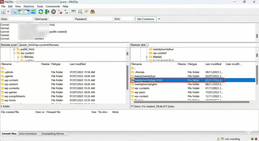 create WordPress child theme - New Child Theme Directory