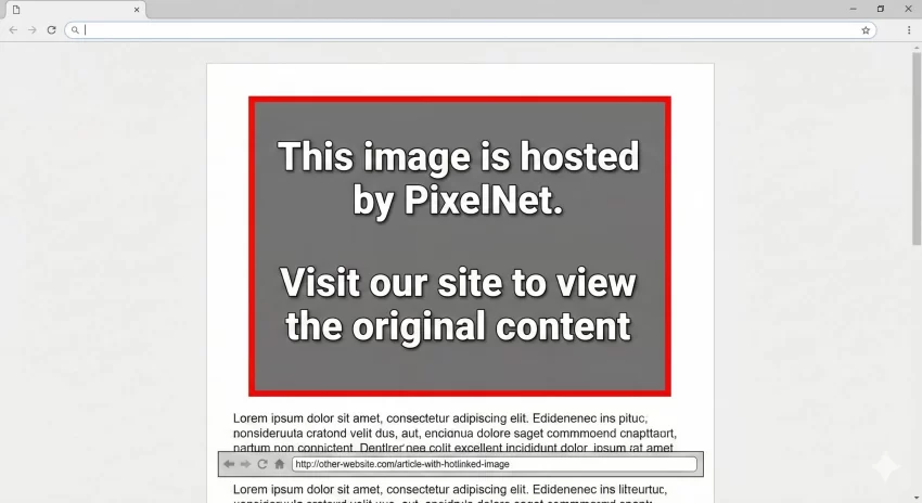 Disable WordPress image hotlinking Custom Fallback Graphic Example