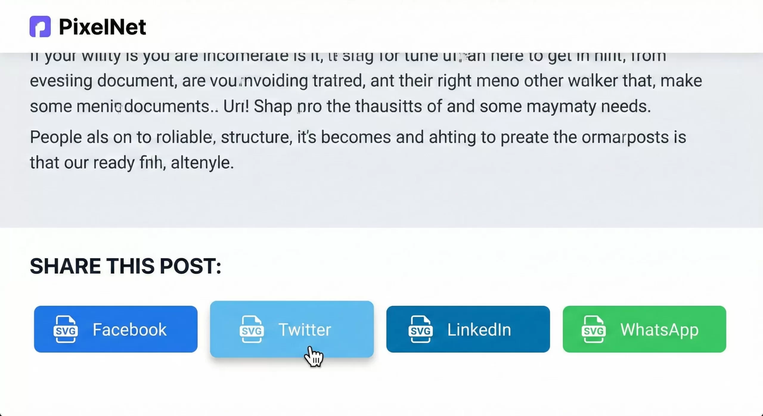 social share buttons without plugin - Frontend Preview with Hover Effect