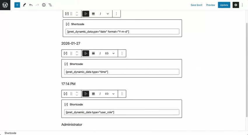 create custom WordPress shortcode - Gutenberg Editor with Shortcode Attributes