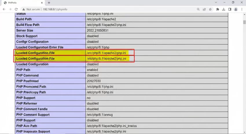 All-in-One import limit - PHPInfo Page Highlighting Loaded Configuration File