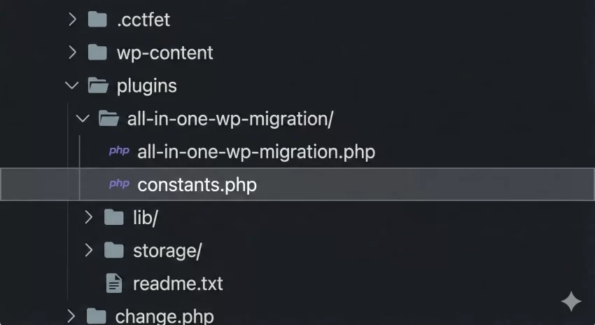 All-in-One import limit - All-in-One WP Migration Plugin File Structure