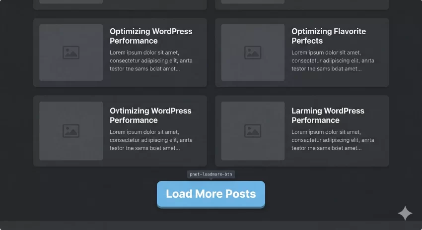 WordPress ajax load more - Dark Theme Blog Mockup