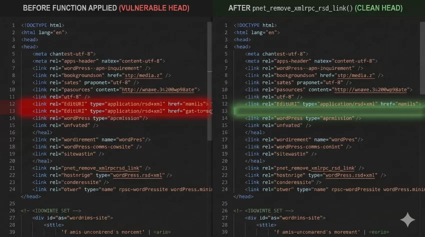 disable xml-rpc in wordpress - RSD Link Removal