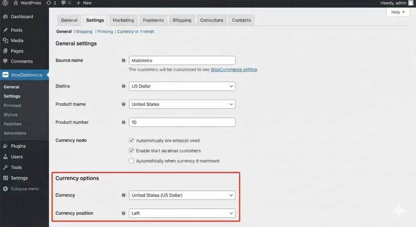 Change WooCommerce Currency Symbol WooCommerce General Currency Settings