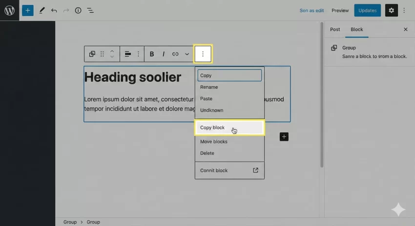 create synced pattern programmatically Capturing Block Code From The Editor