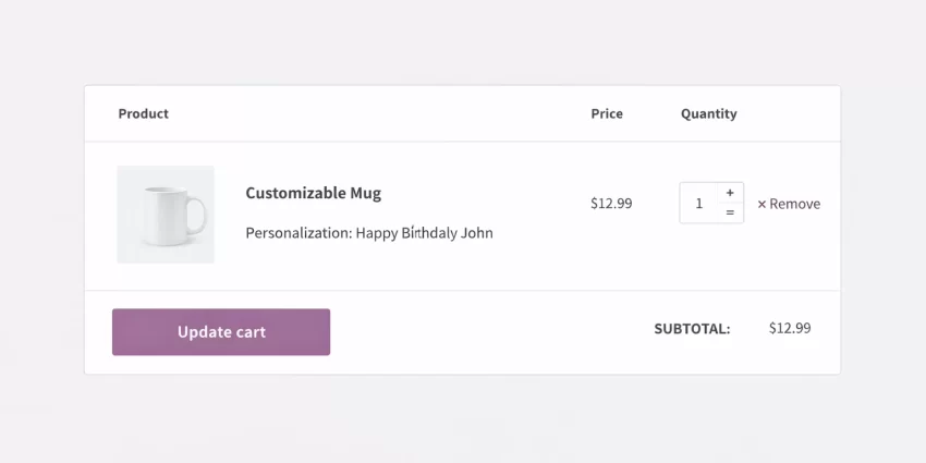 WooCommerce Add Custom Field Custom text displayed in the cart summary