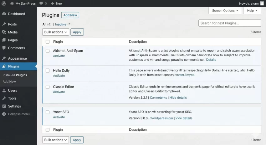 Programmatically Manage WordPress Plugins - Inactive Plugins Before Script