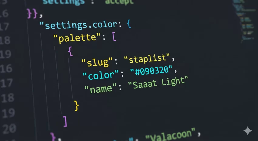 theme.json color palette - Syntax-Highlighted JSON Palette Code