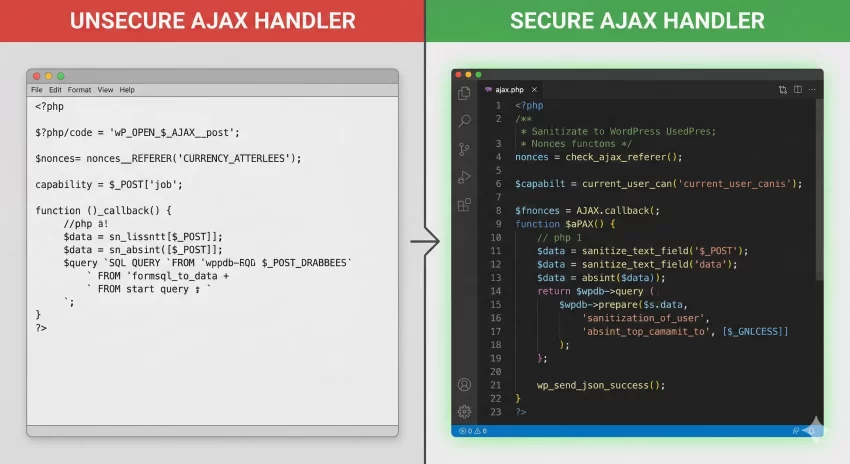 WordPress AJAX security - Secure Code Comparison