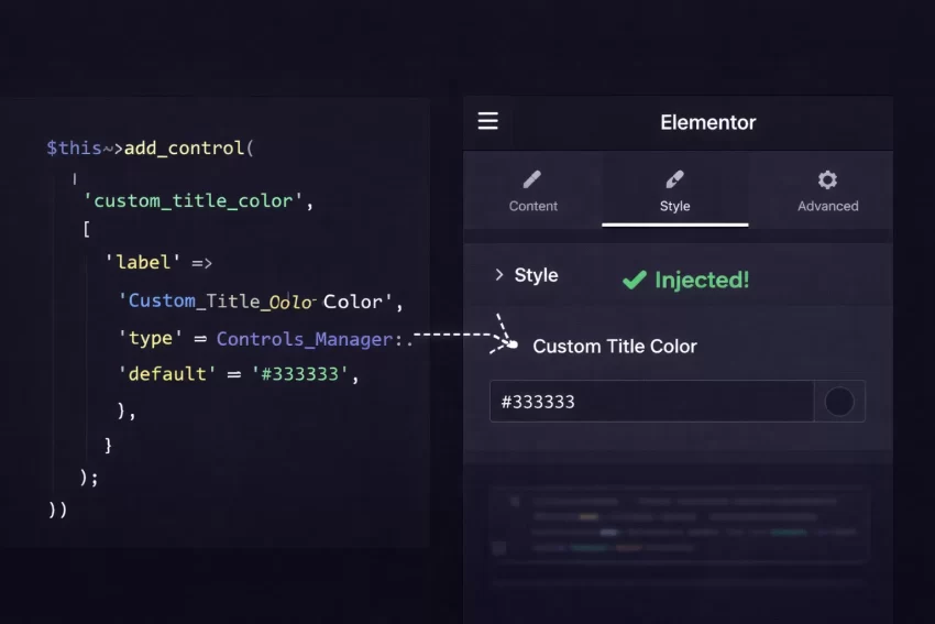 Custom Elementor Skin – Control Injection Result
