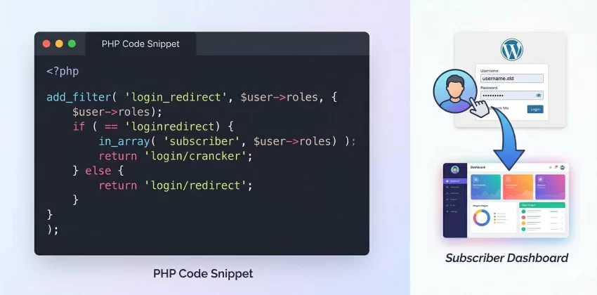 WordPress login redirect - Code and User Transition